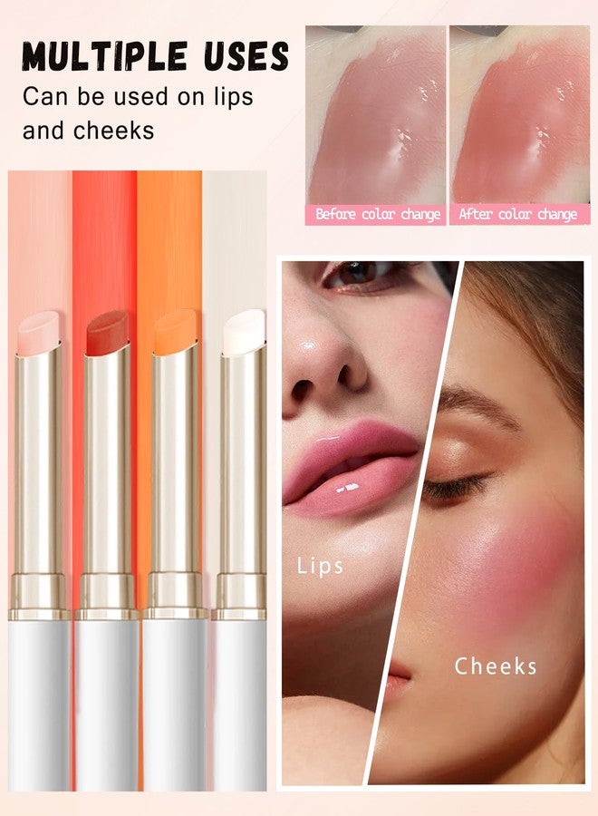 LYSdefeu PH Color Changing Lipstick, Waterproof Temperature Color Change Lip Balm, Multi-Use Lip and Cheek Tinted Lip Gloss, Long-Lasting Hydrating Moisturizing Lip Tint, Festival Makeup Gift for Women-01 Pink - Image 4